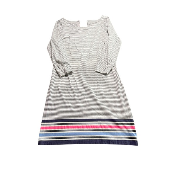 Lilly Pulitzer Noelle Striped Pima Cotton Dress Navy White Pink Bow Back Small - Picture 2 of 7